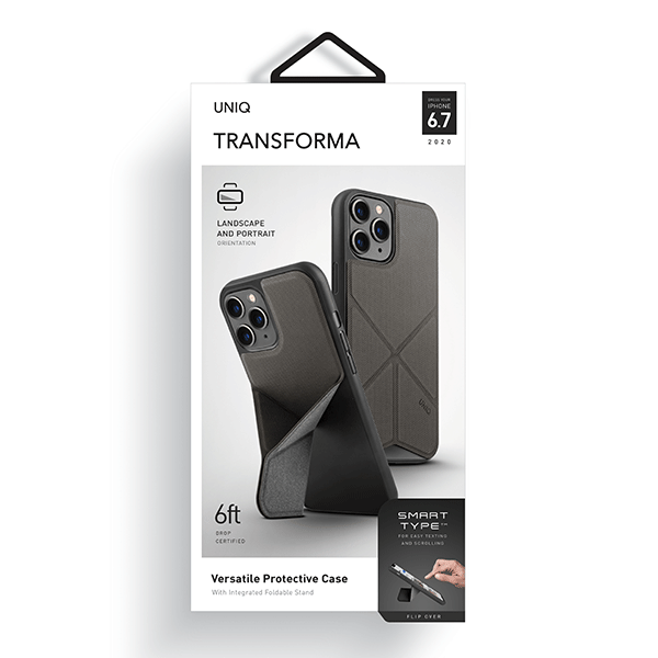 UNIQ Transforma-skal med stativ för iPhone 12 Pro Max, grå