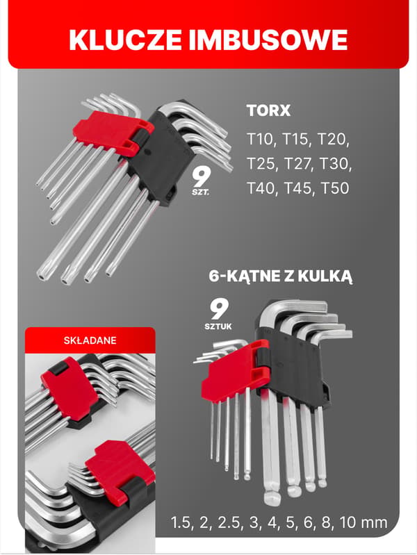 FORCEKRAFT työkalusarja 222 ELEMENTS CrV-teräs SUURI sarja 1/4" 3/8" 1/2"