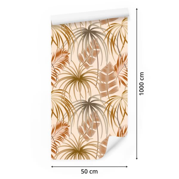 Boho blade tapet til stue og soveværelse 50x1000 cm