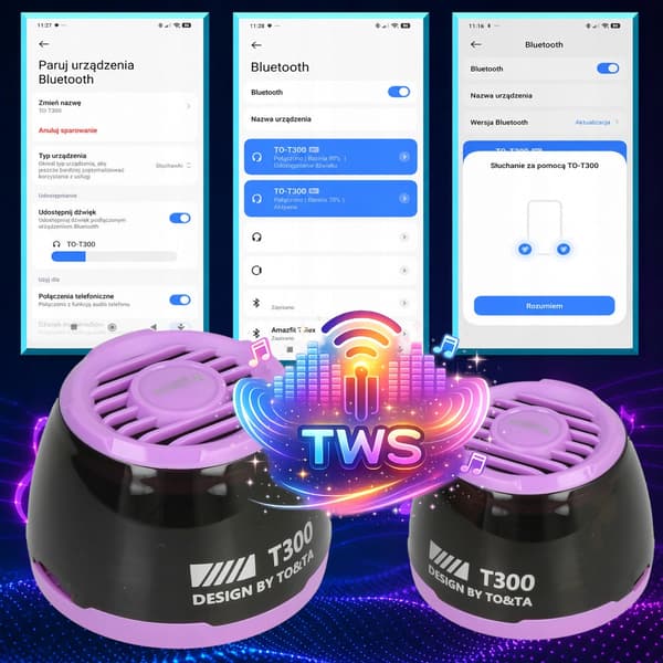 Trådlös Bluetooth-högtalare MP3 microSD LED Magnetisk Lila N65F
