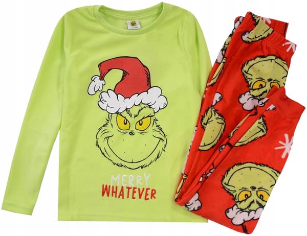 Grinch varm fleecepyjamas til piger 158/164