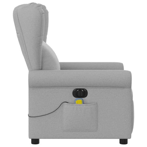 vidaXL elektrisk lænestol med massagefunktion, grå, stof