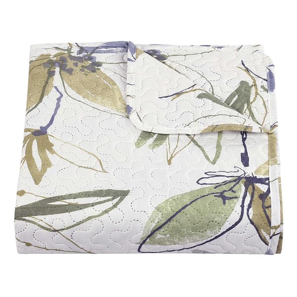 Flori tryckt överkast 170x210 gröna blommor