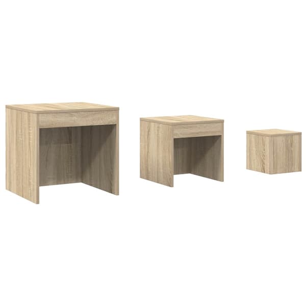 vidaXL 3-pack slitsbord, Sonoma ek