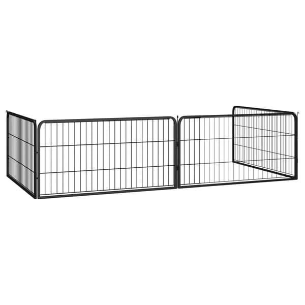 vidaXL hundebur, 4 paneler, sort, 100x50 cm, stål