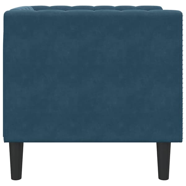 vidaXL Chesterfield-fåtölj, blå, klädd i sammet