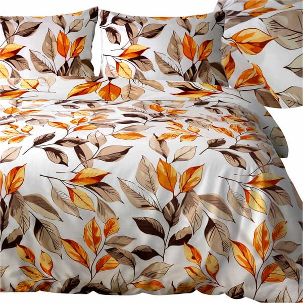 Sengesæt 160x200 satin 100% bomuld Blademønster Eksklusivt