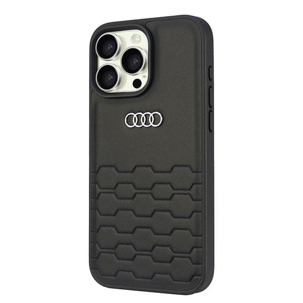 Audi kunstlædercover til iPhone 16 Pro Max, sort