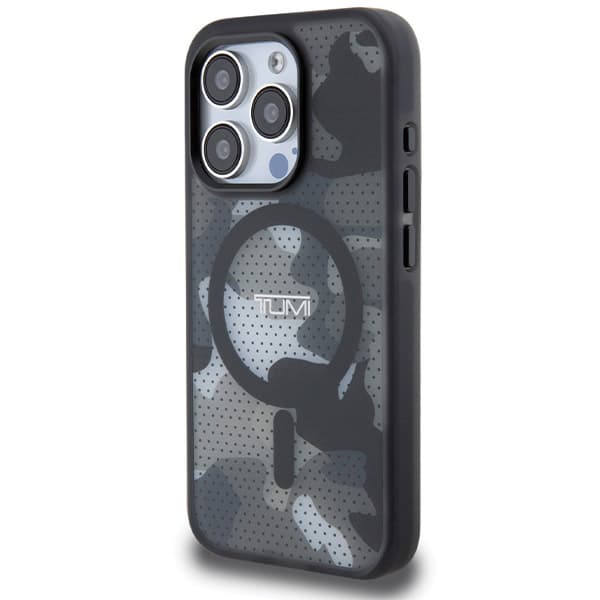 Tumi Frosted Camo Print MagSafe-etui til iPhone 15 Pro Max, Sort