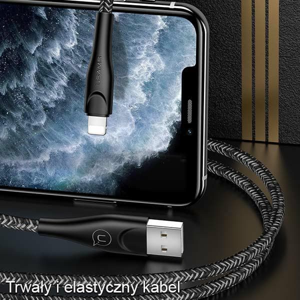 USAMS Punottu U41 USB-A - Lightning -kaapeli 2m 2A Punainen