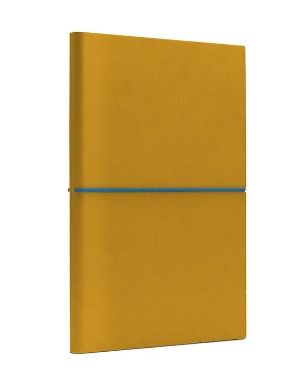 A5 Fun M notesbog med prikker, gul/blå
