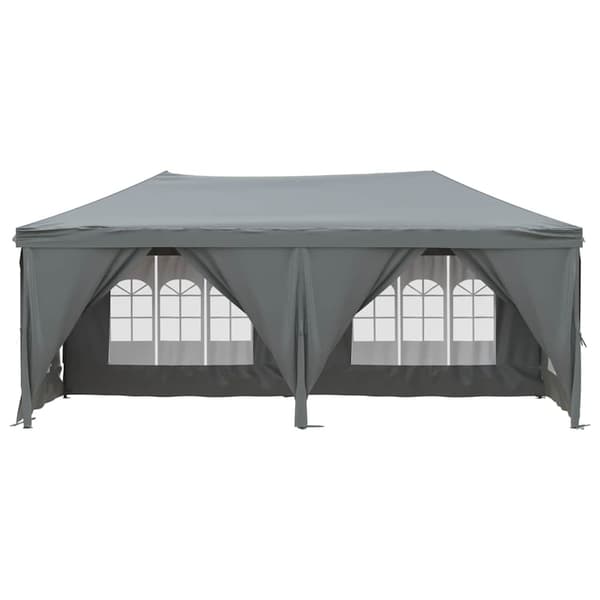 vidaXL foldbart festtelt med sider, antracit, 3x6 m
