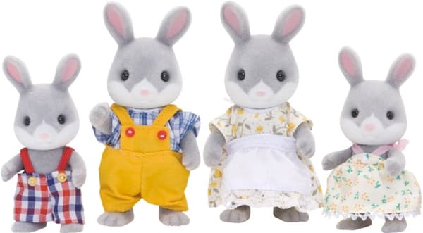 Epoch Sylvanian Families Grå Kaninfamilj 4-pack