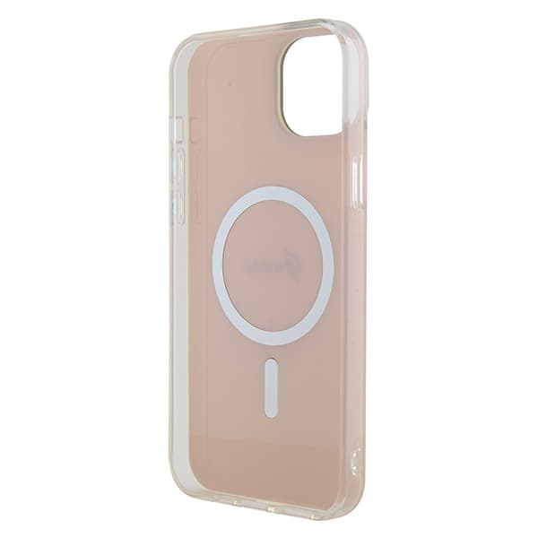 Guess IML Iridescent MagSafe-etui til iPhone 15 Plus, lyserød