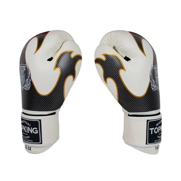 Top King Empower Air Muay Thai Boksehandsker Hvide 10OZ