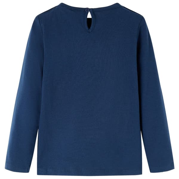 Barn långärmad T-shirt, marinblå, 128