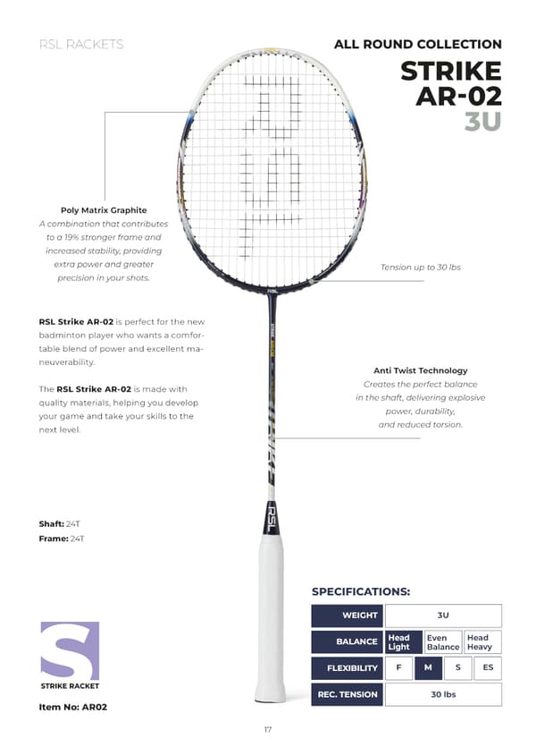 RSL Strike AR-02 Badmintonracket