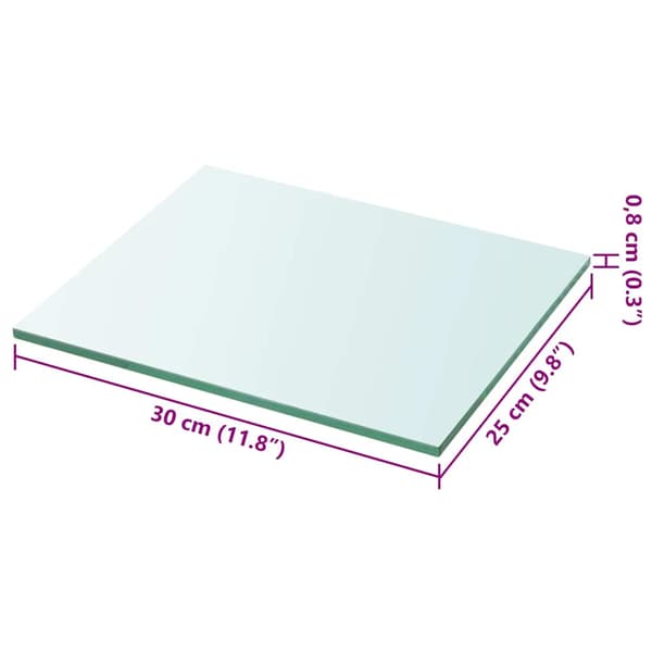 vidaXL klart glaspanel 30x25 cm