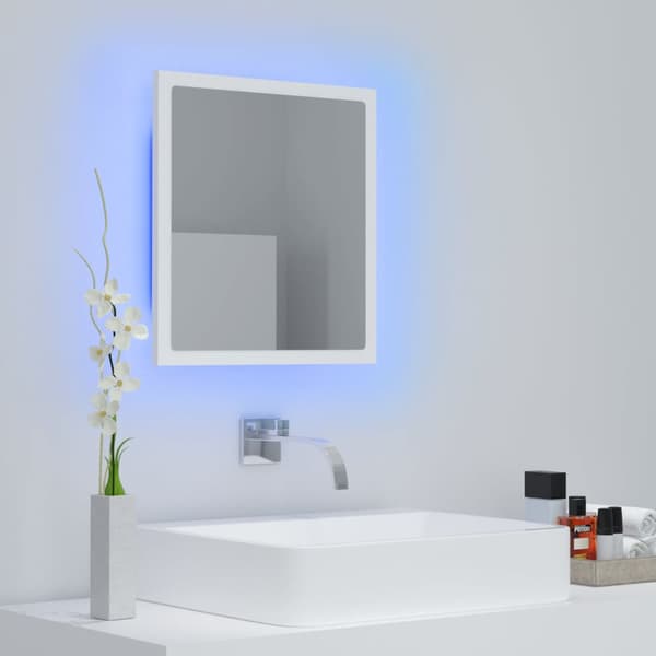 vidaXL LED badrumsspegel, vit, 40x8,5x37 cm, akryl