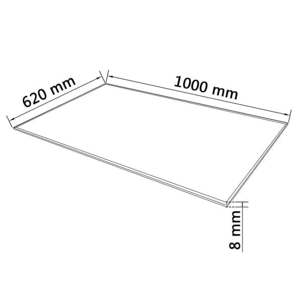 vidaXL rektangulær glasbordplade 1000x620 mm