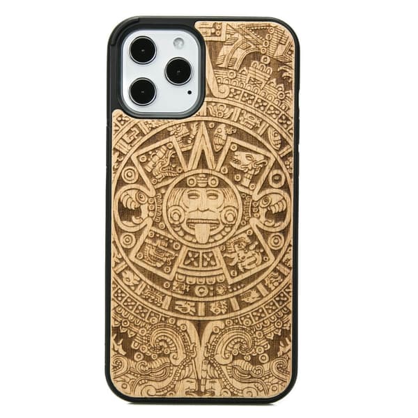 Træetui til iPhone 12 Pro Max AZTEC KALENDER ANIEGRE