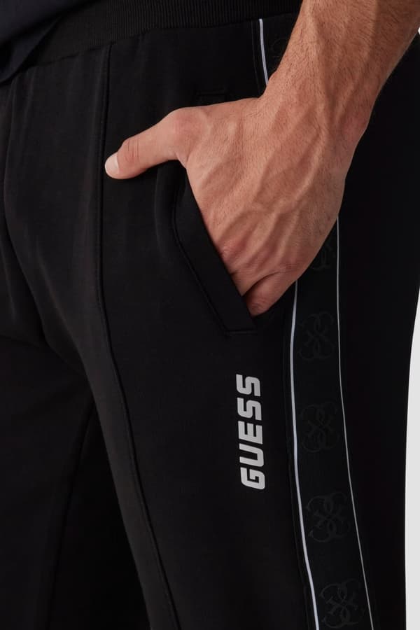 Guess Herre Sorte Mickey Stribede Joggingbukser S