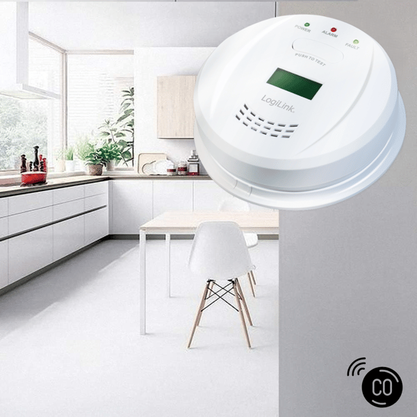 Logilink Häkävaroitin LCD-näytöllä 85 dB