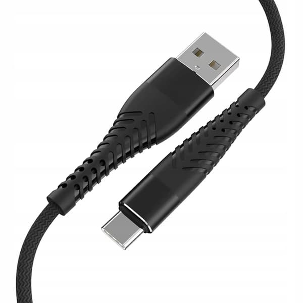 USB C-KABEL 2M | USB - USB TYP C-KABEL | SVART SNABBLADDNING | ÖVERFÖRING