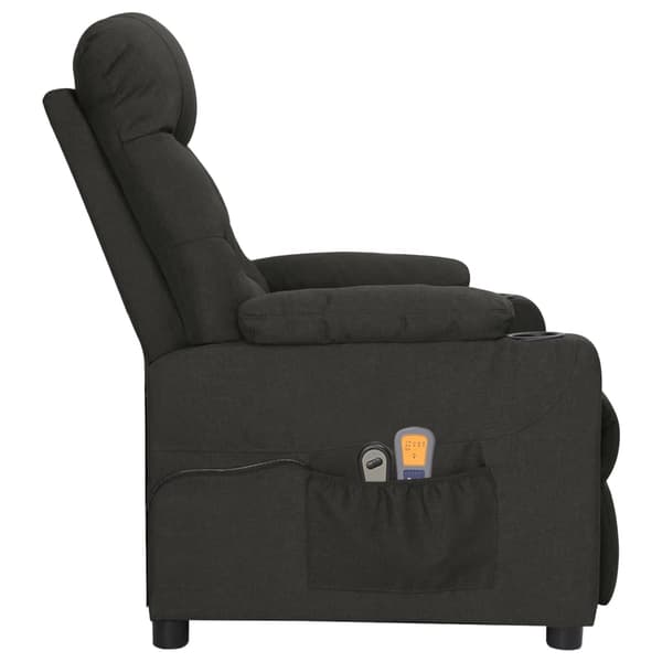 vidaXL elektrisk massagestol, sort, stof