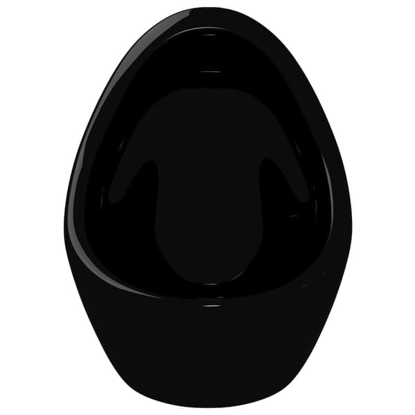 vidaXL væghængt urinal med skylleventil, keramik, sort