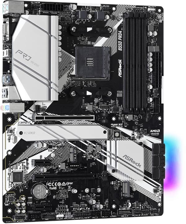 ASRock B550 Pro4 bundkort (sAM4, AMD B550, PCI-Ex16)