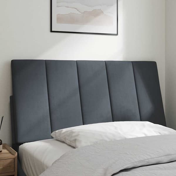 vidaXL Sängynpäädyn tyyny, tummanharmaa, 100 cm, sametti