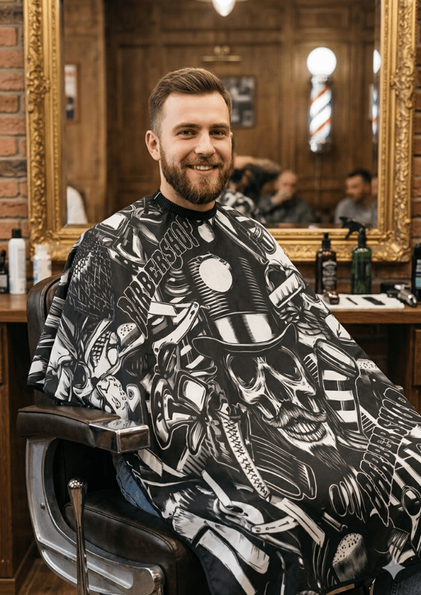 Barbermantel för en stor hårsalong