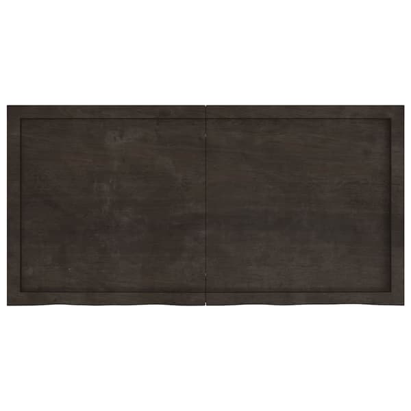 vidaXL hylde mørkebrun 120x60x(2-4) cm egetræsfinish