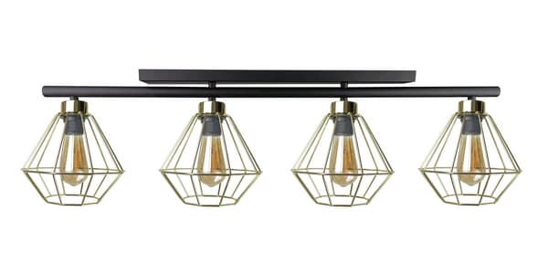 Loftlampe 4xE27 FEBRIS SORT/GULD
