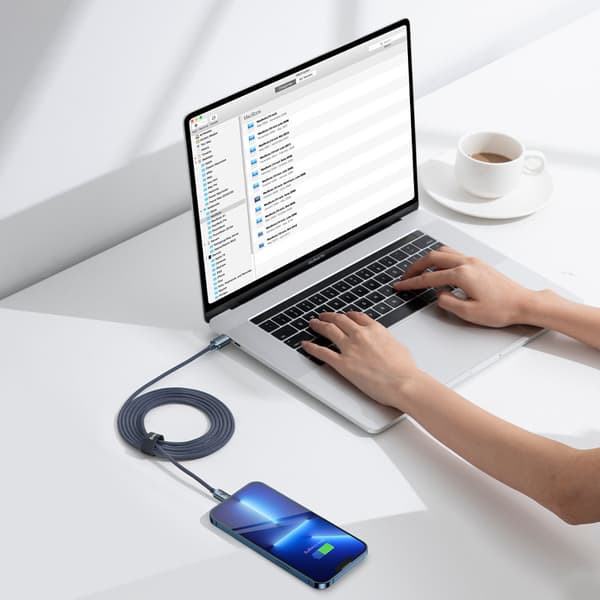Kabel til hurtig opladning og dataoverførsel USB-C iPhone Lightning 20W 2m sort