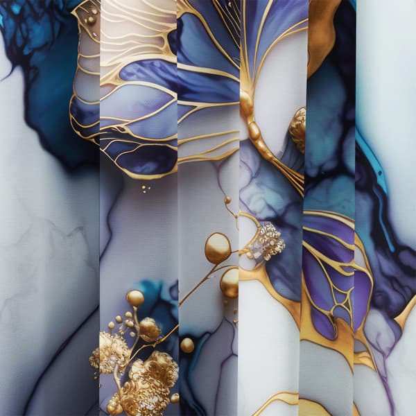 Gardin med snørehuller print 183