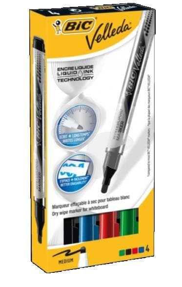 Velleda Liquid Mix tusch 4 farver BIC
