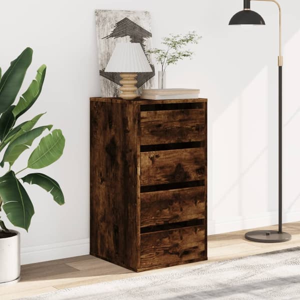 vidaXL kommode, røget eg, 40x41x76 cm, træbaseret materiale