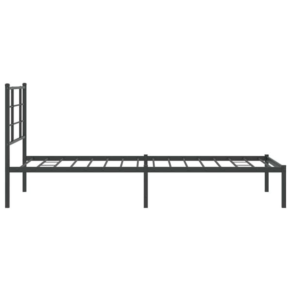 vidaXL metalsengestel med hovedgærde sort 90x200 cm