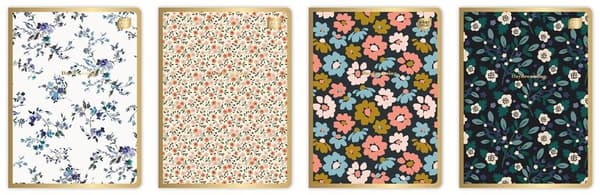 Notesbog A5/60K Metallic Blomsterlinje (10 stk.)