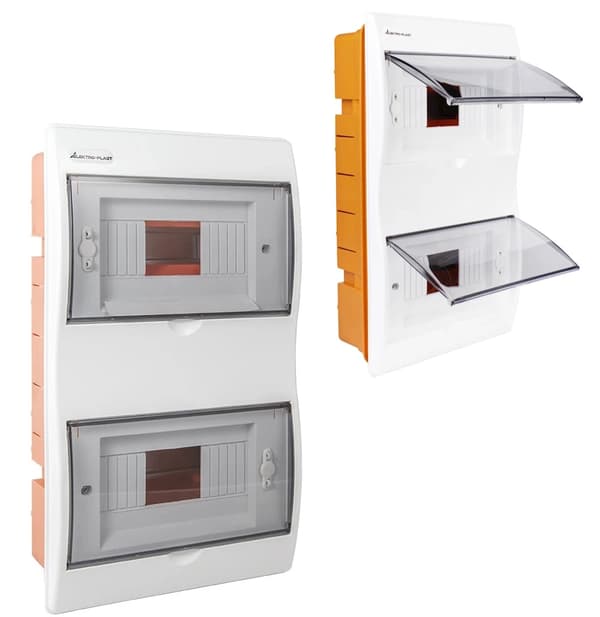 Infälld elcentral 2x8 RP-box 16 moduler ABS PC IP40