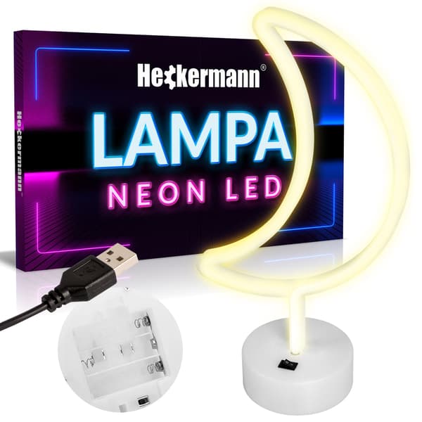 Heckermann stående LED neonskilt HALVMOON
