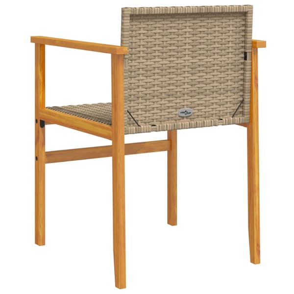 vidaXL Trädgårdsstolar, set om 2, beige, polyrotting och trä