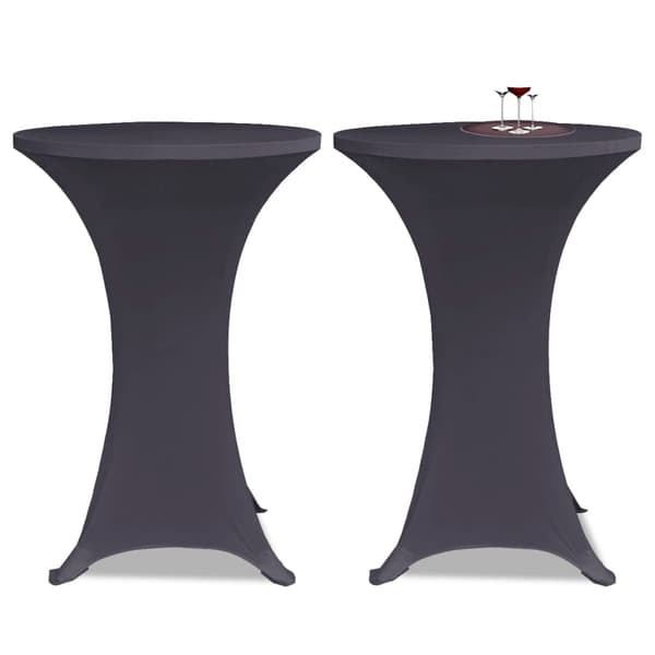 vidaXL Elastiska bordsdukar, 4 st, 70 cm, Antracit