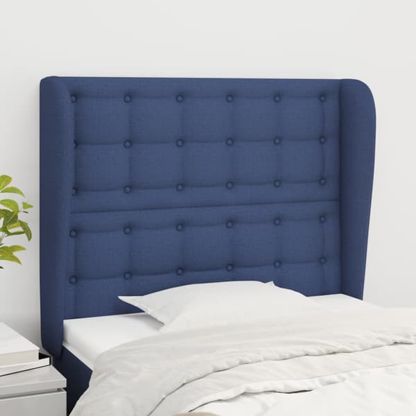 vidaXL Vingad nackstöd blå 83x23x118/128 cm tyg