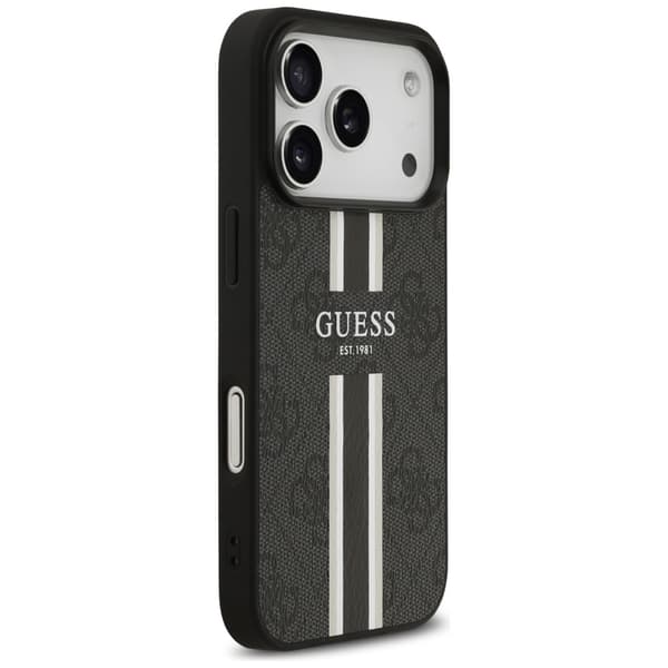 Guess 4G Printed Stripes MagSafe-etui til iPhone 17 Pro, sort