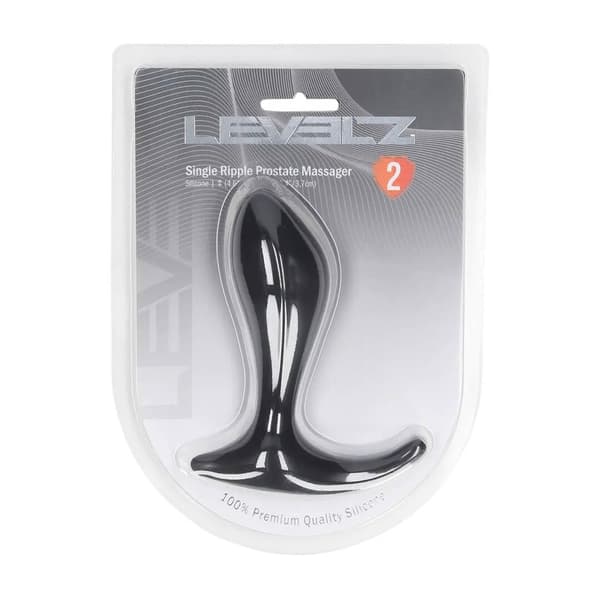 Enkelt Ripple Silikone Prostata Massager - Sort