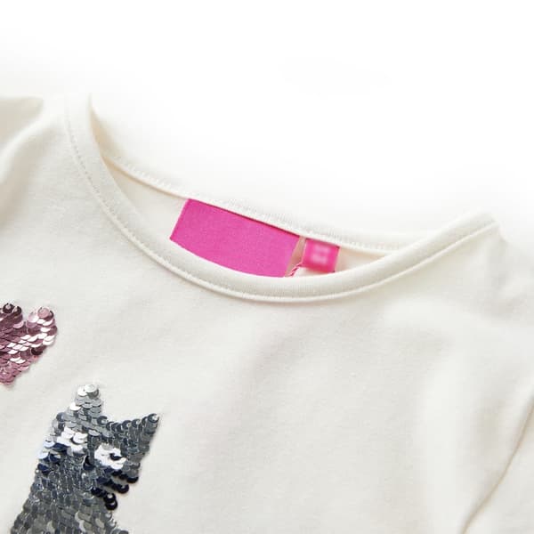 Barn långärmad T-shirt, ecru, 128