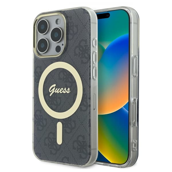 Guess IML 4G MagSafe-etui til iPhone 16 Pro Max, sort